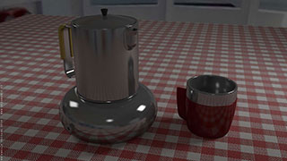 Modellazione animazione rendering 3D: caffettiera 3D 2